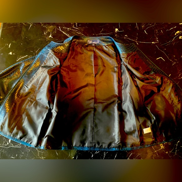 💙SUSAN GRAVER💙CROC EMBOSSED FAUX LEATHER A-LINE LINED ZIP JACKET NWOT🐊 - Picture 9 of 12